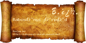 Babcsányi Árpád névjegykártya